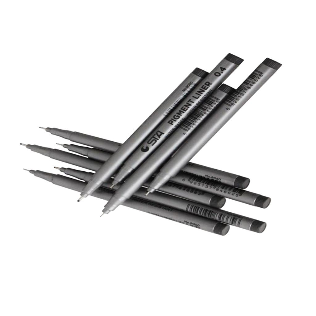 9 Sizes Fine Tip Permanent Marker Pen Sketch Drawing Signature Writing Pen Office School Stationery - Aladdin Shoppers