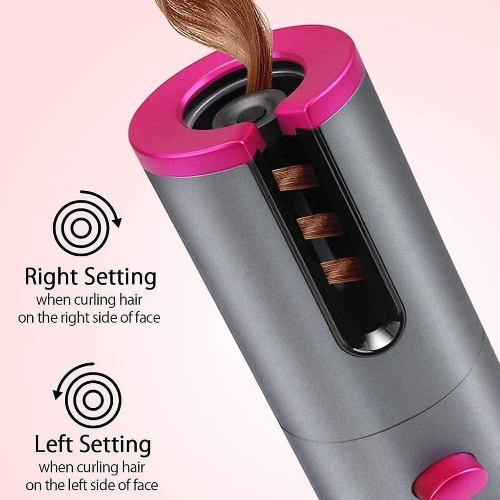 Maxbell Cordless Hair Curler Automatic Curling Roller Electric Ceramic Portable USB Rechargeable Travel 6 Adjustable Temp Selections Auto Rotating Ceramic Barrel Hair Curler Iron Wand For Hair Styling - Aladdin Shoppers