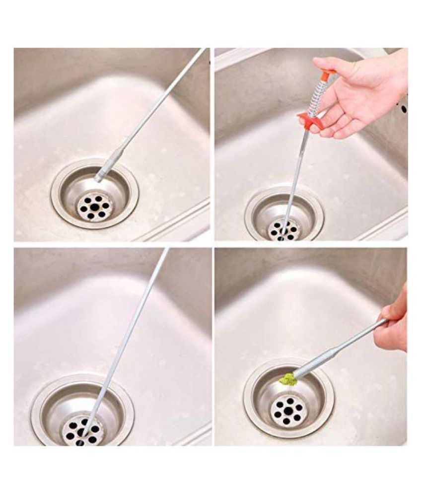 Maxbell Hair Catching Drain Cleaner Wire Spring Sink Cleaning Stick Drain Clog Water Pipe Sink Cleaner Snake Unblocked Kitchen Bath Rod