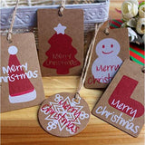 Maxbell 100PCS/Set Kraft Paper Christmas Crafts Gift Tags Price Tag Hanging Deco 4
