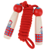 Adjustable Skipping Jump Rope Wooden Handle Rope Fitness Equipment - Red - Aladdin Shoppers