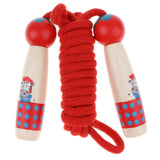 Adjustable Skipping Jump Rope Wooden Handle Rope Fitness Equipment - Red - Aladdin Shoppers