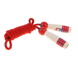 Adjustable Skipping Jump Rope Wooden Handle Rope Fitness Equipment - Red - Aladdin Shoppers