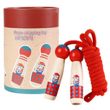 Adjustable Skipping Jump Rope Wooden Handle Rope Fitness Equipment - Red - Aladdin Shoppers