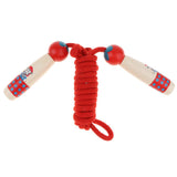 Adjustable Skipping Jump Rope Wooden Handle Rope Fitness Equipment - Red - Aladdin Shoppers