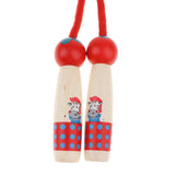 Adjustable Skipping Jump Rope Wooden Handle Rope Fitness Equipment - Red - Aladdin Shoppers