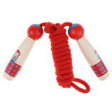 Adjustable Skipping Jump Rope Wooden Handle Rope Fitness Equipment - Red - Aladdin Shoppers