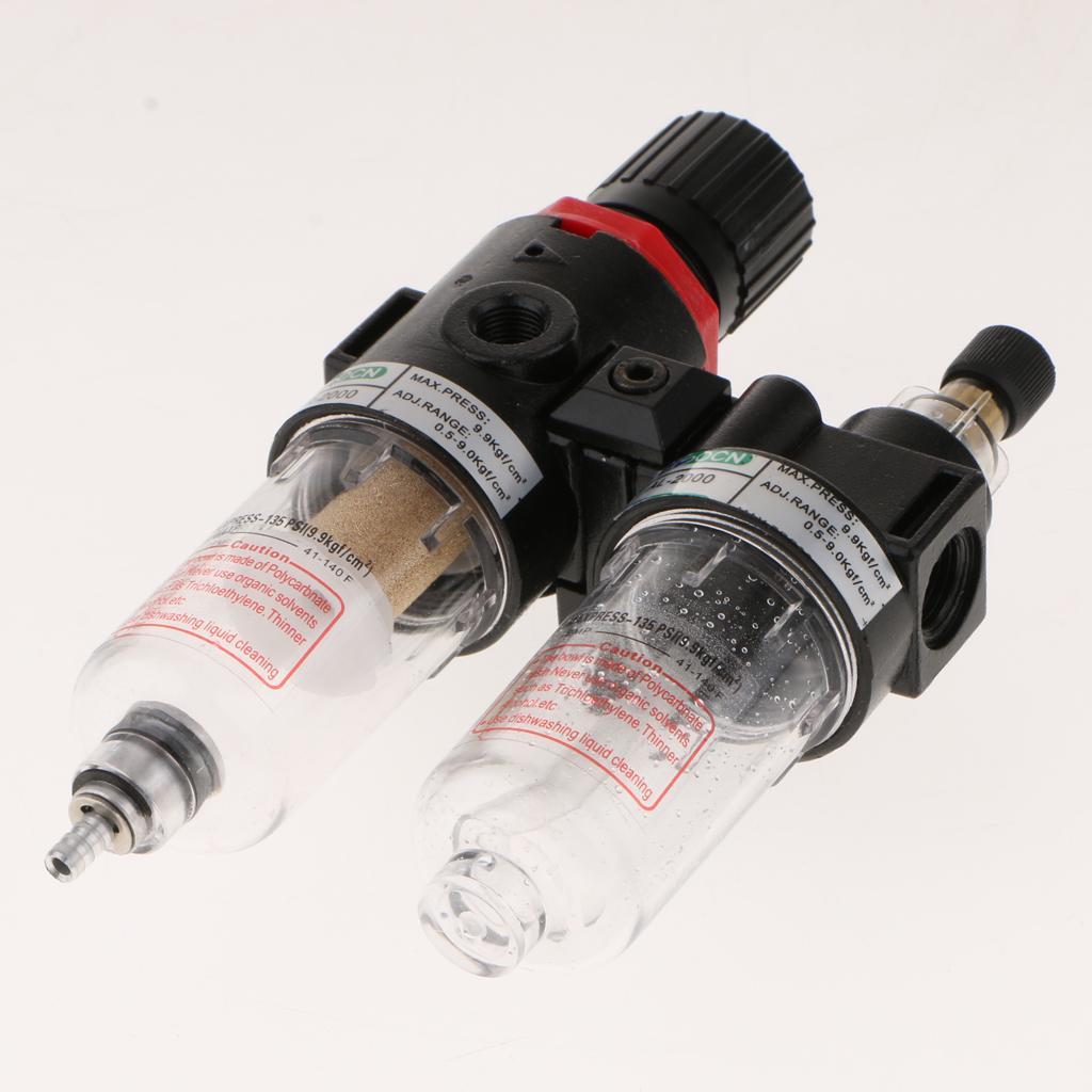 AFC2000 1/4'' Air Filter Regulator Moisture Trap Pressure Gauge Compressor - Aladdin Shoppers