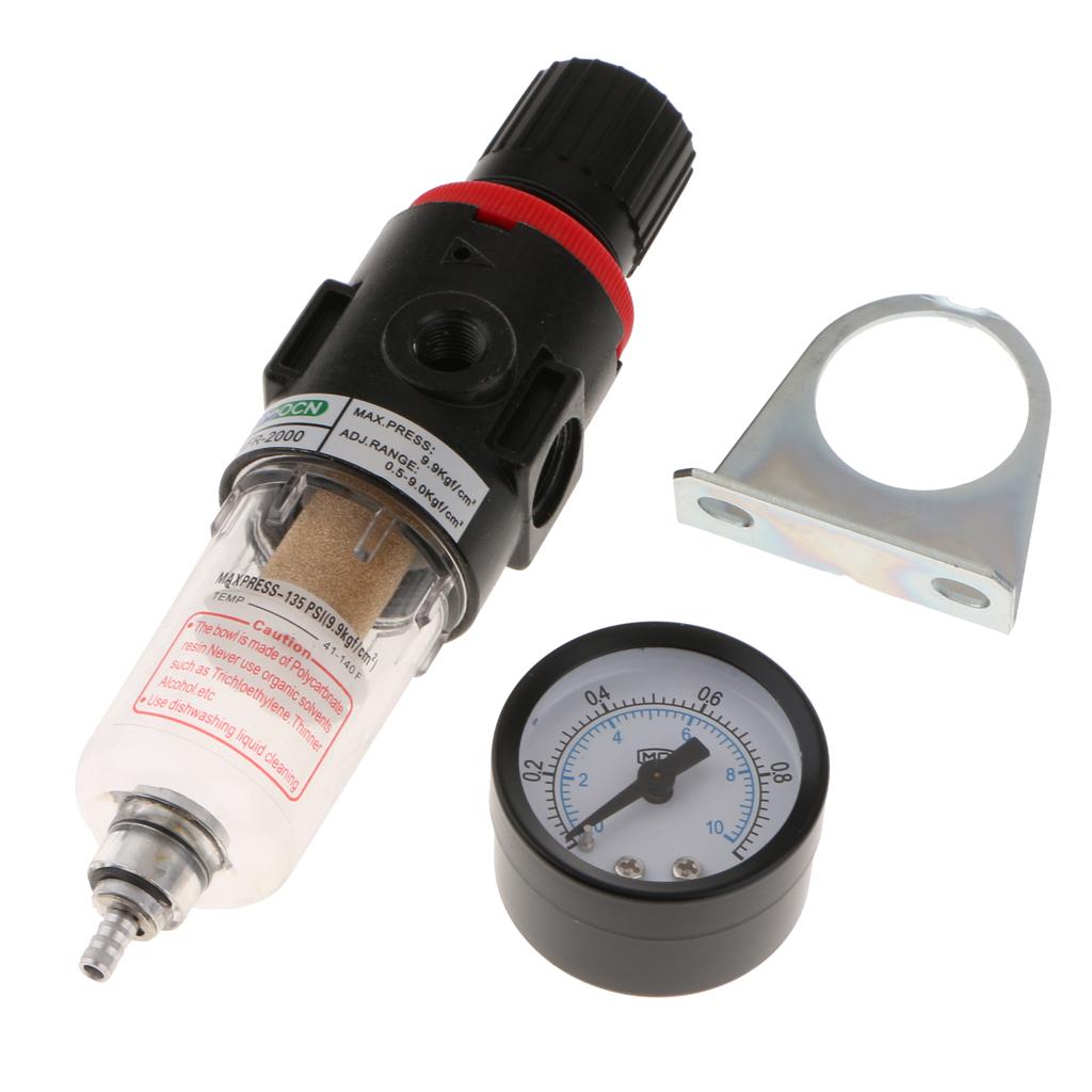 AFR2000 1/4'' Air Filter Regulator Moisture Trap Pressure Gauge Compressor - Aladdin Shoppers