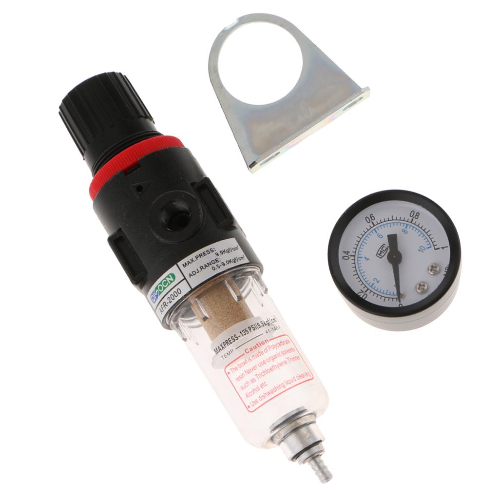 AFR2000 1/4'' Air Filter Regulator Moisture Trap Pressure Gauge Compressor - Aladdin Shoppers