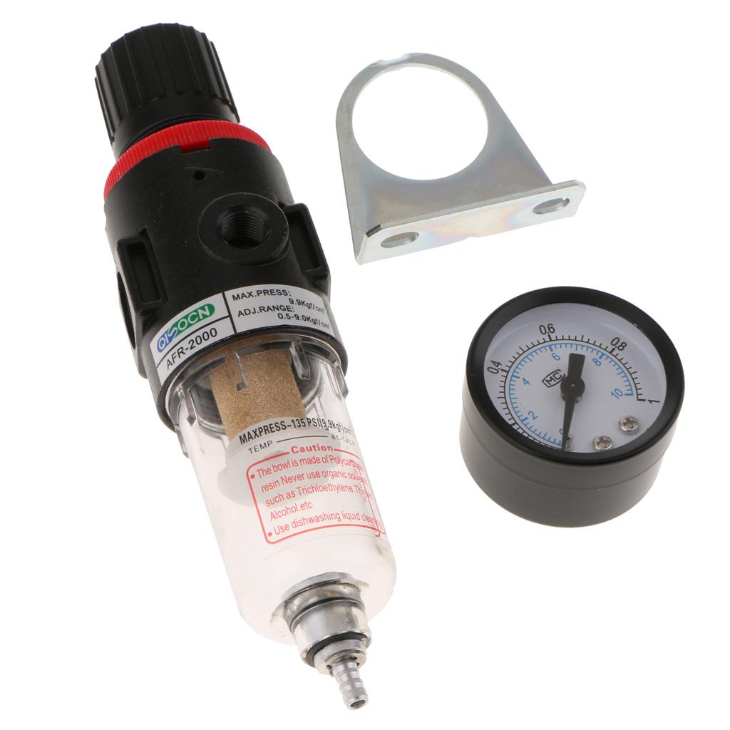 AFR2000 1/4'' Air Filter Regulator Moisture Trap Pressure Gauge Compressor - Aladdin Shoppers
