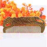 Antique Natural Sandalwood Lotus Styling Wood Comb Wide Teeth Anti-static Massage - Aladdin Shoppers