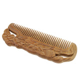 Antique Natural Sandalwood Lotus Styling Wood Comb Wide Teeth Anti-static Massage - Aladdin Shoppers