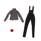 BJD Handmade Doll Striped Long Sleeve Top Suspender Trouser and Shoulder Bag for 1/3 BJD Girl Dolls Clothes Accessories - Aladdin Shoppers