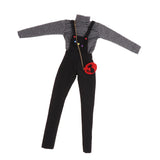BJD Handmade Doll Striped Long Sleeve Top Suspender Trouser and Shoulder Bag for 1/3 BJD Girl Dolls Clothes Accessories - Aladdin Shoppers