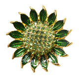 Brilliant Romantic Sunflower Brooch Created Crystal Pin Gift For Women - Aladdin Shoppers