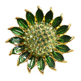 Brilliant Romantic Sunflower Brooch Created Crystal Pin Gift For Women - Aladdin Shoppers