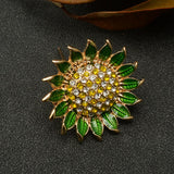 Brilliant Romantic Sunflower Brooch Created Crystal Pin Gift For Women - Aladdin Shoppers