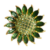 Brilliant Romantic Sunflower Brooch Created Crystal Pin Gift For Women - Aladdin Shoppers