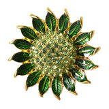Brilliant Romantic Sunflower Brooch Created Crystal Pin Gift For Women - Aladdin Shoppers