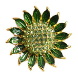 Brilliant Romantic Sunflower Brooch Created Crystal Pin Gift For Women - Aladdin Shoppers