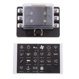 Car Boat RV 6 Way Mini Micro Blade Fuse Box Block Holder Panel Clear Cover - Aladdin Shoppers