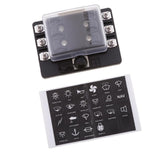 Car Boat RV 6 Way Mini Micro Blade Fuse Box Block Holder Panel Clear Cover - Aladdin Shoppers