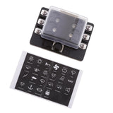 Car Boat RV 6 Way Mini Micro Blade Fuse Box Block Holder Panel Clear Cover - Aladdin Shoppers