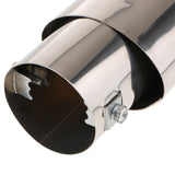 Car Universal Round Silver Stainless Steel Exhaust Tail Muffler Tip Pipe - Aladdin Shoppers