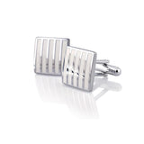 Charm Mens Square Brass Business Shirt Cufflinks Polished Finish Cuff Links - Aladdin Shoppers