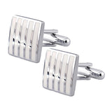 Charm Mens Square Brass Business Shirt Cufflinks Polished Finish Cuff Links - Aladdin Shoppers
