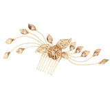 Chic Floral Pearl Leaf Vine Hair Comb Bride Headpiece Wedding Hair Jewelry - Aladdin Shoppers