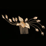 Chic Floral Pearl Leaf Vine Hair Comb Bride Headpiece Wedding Hair Jewelry - Aladdin Shoppers