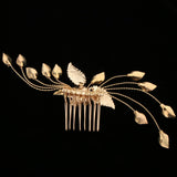 Chic Floral Pearl Leaf Vine Hair Comb Bride Headpiece Wedding Hair Jewelry - Aladdin Shoppers