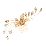 Chic Floral Pearl Leaf Vine Hair Comb Bride Headpiece Wedding Hair Jewelry - Aladdin Shoppers