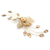 Chic Floral Pearl Leaf Vine Hair Comb Bride Headpiece Wedding Hair Jewelry - Aladdin Shoppers