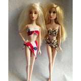 Cute Leopard Swimsuit Bikini Set for 12inch 30cm Girl Doll Dress Up Accessory - Aladdin Shoppers