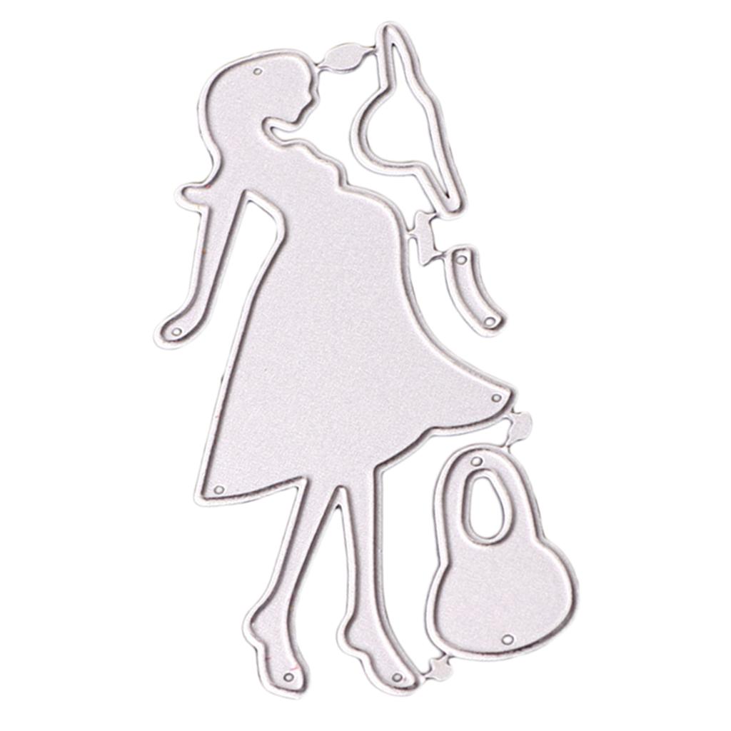 DIY Elegant Lady Metal Cutting Dies Stencils Scrapbooking Craft Embossing Card Template Gift Album Decoration fit for Paper, Cardstock, Chipboard, Specialty Paper, 9.3 x 4 cm / 3.66 x 0.16 inches - Aladdin Shoppers