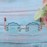 Doll Accessories Wavy Trim Eye Glasses Eyewear for 12'' Blythe Azone Dolls Golden Frame - Aladdin Shoppers