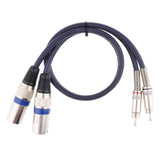 Dual RCA Male to Dual XLR Male 3 Pin Amp Mixer Speaker Mic Cable 0.5meter/1.6ft - Aladdin Shoppers