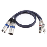 Dual RCA Male to Dual XLR Male 3 Pin Amp Mixer Speaker Mic Cable 0.5meter/1.6ft - Aladdin Shoppers