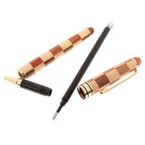 Durable Rosewood Grid Gel Pen Rollerball Pen Gift Souvenir Writing Equipment 5.7inch - Aladdin Shoppers
