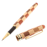 Durable Rosewood Grid Gel Pen Rollerball Pen Gift Souvenir Writing Equipment 5.7inch - Aladdin Shoppers
