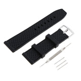 Elegant Charm Unisex Silicone Watchband Stainless Steel Buckle 22mm - Aladdin Shoppers