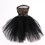 Elegant Garments Tube Top Dress Wedding Gown Outfits for 1/4 BJD Girl Dolls Dress Up (Black) - Aladdin Shoppers