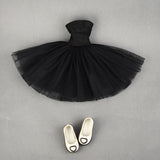 Elegant Garments Tube Top Dress Wedding Gown Outfits for 1/4 BJD Girl Dolls Dress Up (Black) - Aladdin Shoppers