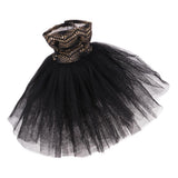 Elegant Garments Tube Top Dress Wedding Gown Outfits for 1/4 BJD Girl Dolls Dress Up (Black) - Aladdin Shoppers