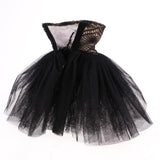 Elegant Garments Tube Top Dress Wedding Gown Outfits for 1/4 BJD Girl Dolls Dress Up (Black) - Aladdin Shoppers