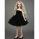 Elegant Garments Tube Top Dress Wedding Gown Outfits for 1/4 BJD Girl Dolls Dress Up (Black) - Aladdin Shoppers