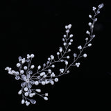 Elegant Rhinestone Pearls Hair Vine Side Comb Wedding Pageant Hair Jewelry - Aladdin Shoppers